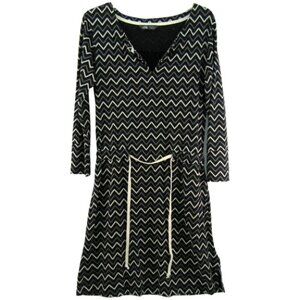 The North Face Starrett Dress Black Gray Chevron Zig Zag Size S Long Sleeve